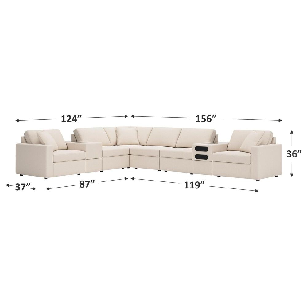 Ashley Modmax 8-Piece Reversible L-Shaped Sectional with Storage and Audio Consoles in Oyster, , large