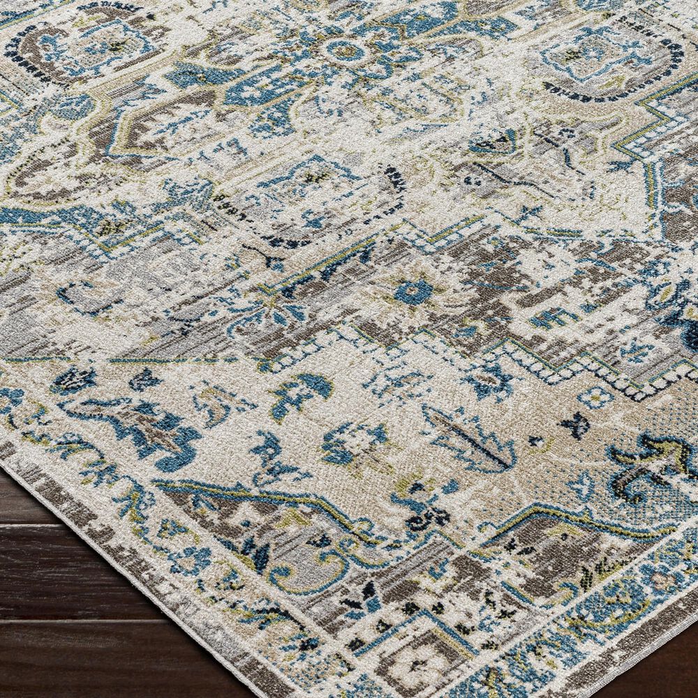Surya Lavadora 2&#39;7&quot; x 7&#39;3&quot; Taupe, Gray, Blue, Sage, Light Beige and Cream Runner, , large
