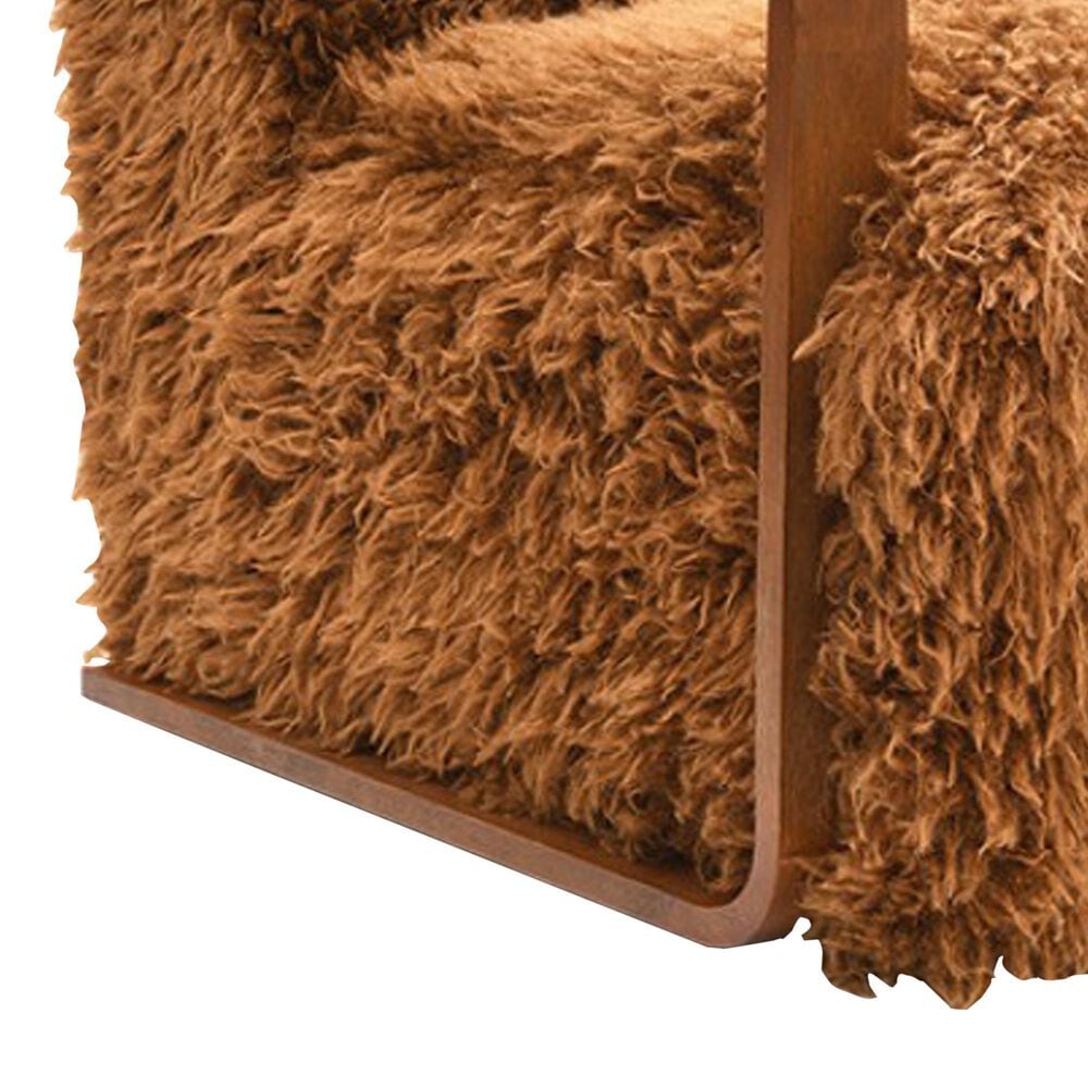 Furniture of America Neyra Long-Haired Accent Chair in Camel Brown, , large