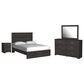 Ashley Belachime 4 Piece Queen Bedroom Set in Dark Charcoal, , large