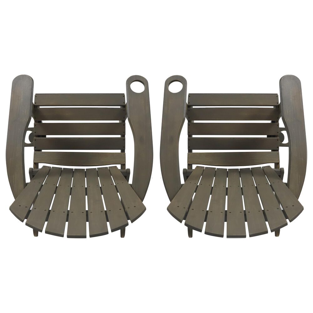 Noble House Bellwood Patio Adirondack Chair in Grey &#40;Set of 2&#41;, , large