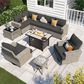 HOMLUX 10-Piece Modular Patio Conversation Set in Black, , large