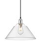 Golden Lighting Orwell 1-Light Wide Large Pendant with Clear Glass Shade in Chrome, , large