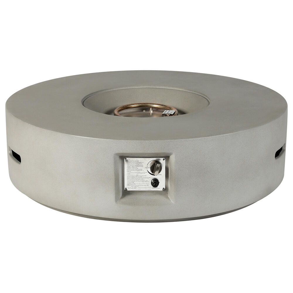 Lexora Home Brillare Outdoor Round Gas Fire Pit Table with Round Burner Kit in Light Grey, , large