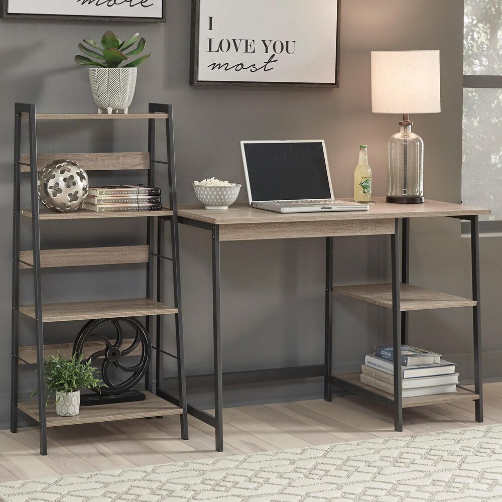 Signature Design by Ashley Soho Home Office Desk and Shelf in Brown and Black, , large