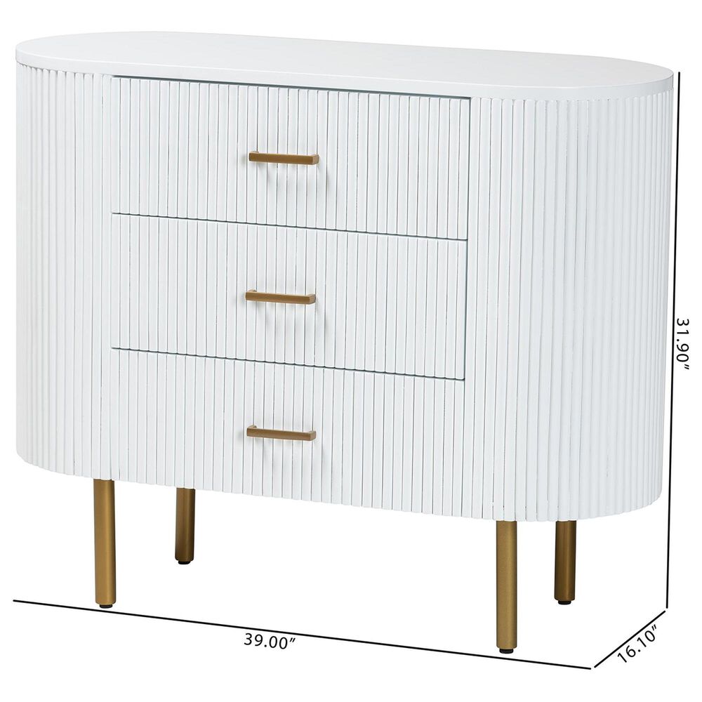 Baxton Studio Beyla 3-Drawer Dresser in White and Gold, , large