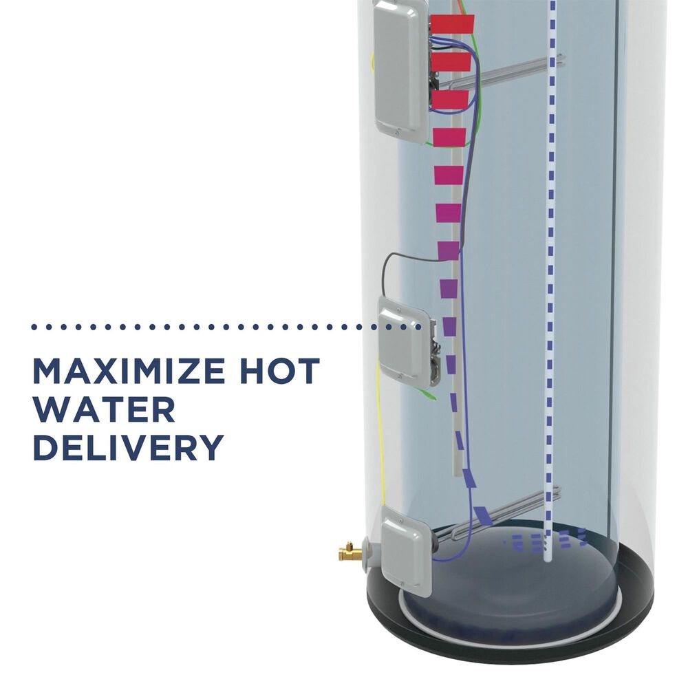 GE Appliances 50-Gallon Smart Short Electric Water Heater with Built-in Wi-Fi in Gray, , large