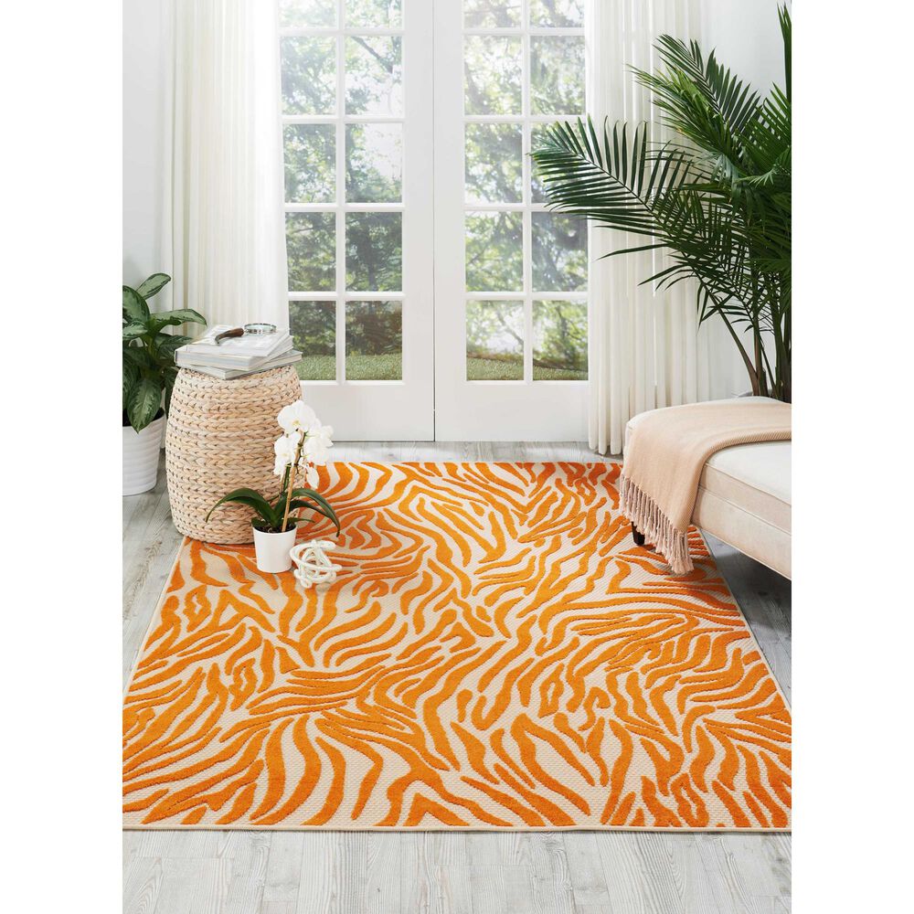 Nourison Aloha ALH04 9&#39;6&quot; x 13&#39; Orange Area Rug, , large