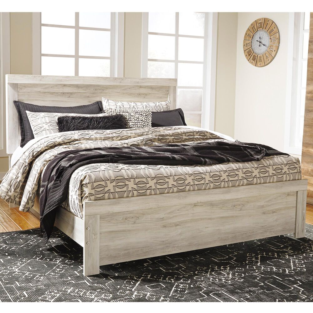 Ashley Bellaby King Panel Bed in Whitewash, , large