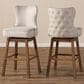 Baxton Studio Gradisca Swivel Bar Stool with Light Beige Cushion in Dark Walnut (Set of 2), , large