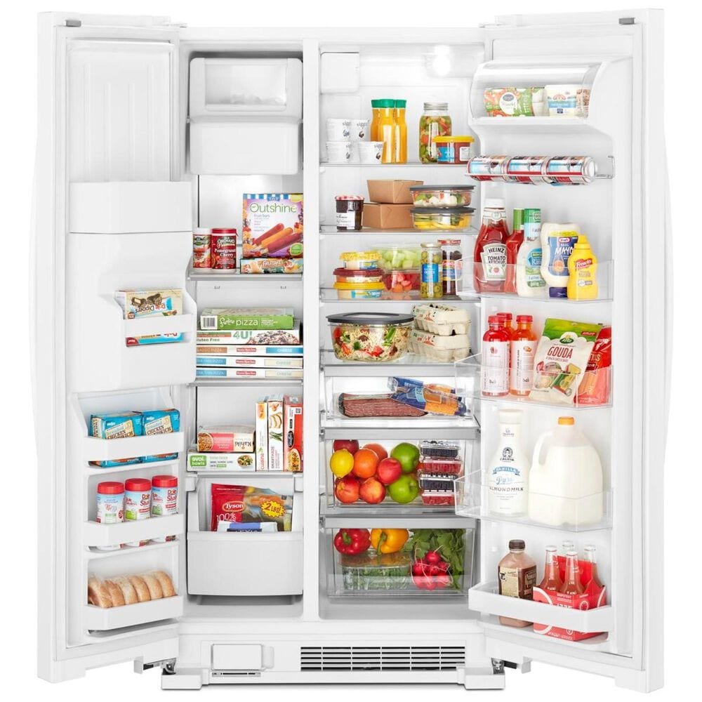 Whirlpool 24.6 Cu. Ft. 36&quot; Wide Side-by-Side Refrigerator in White, , large