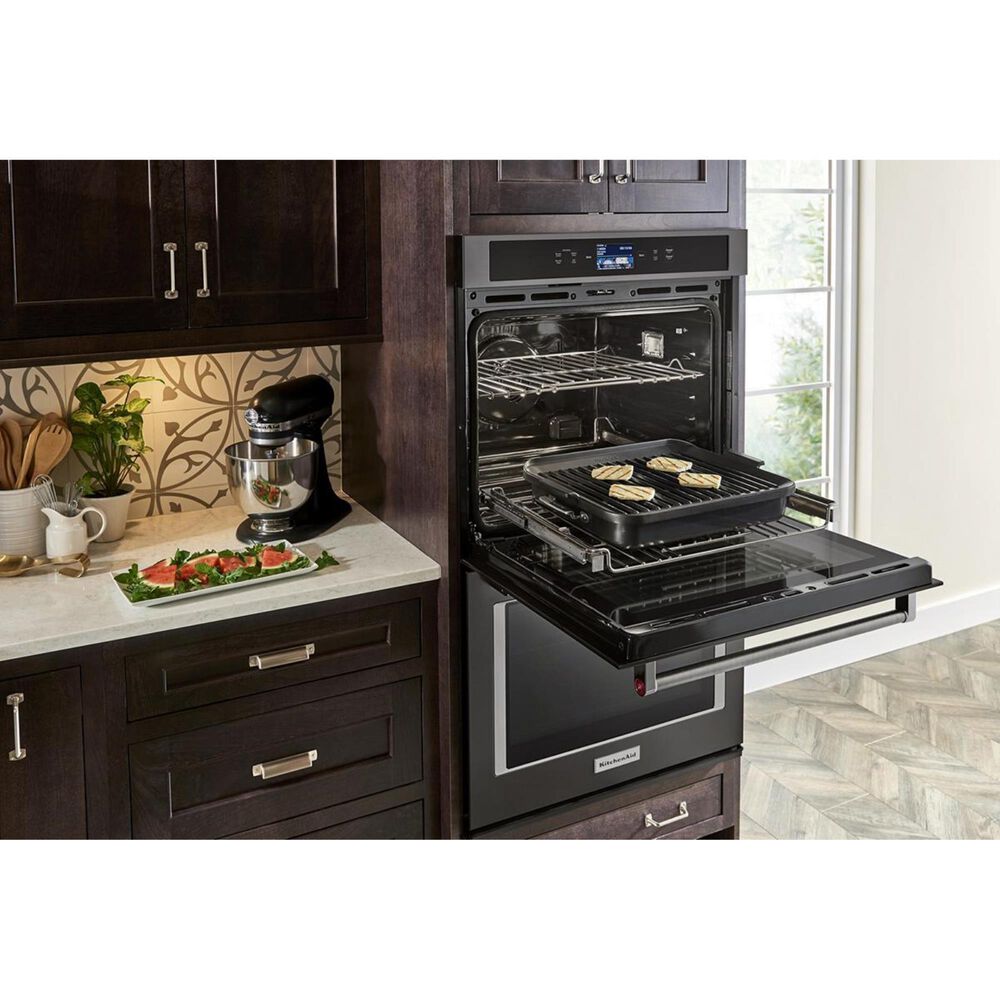 KitchenAid 30&quot; Double Wall Oven in Black Stainless Steel, , large
