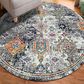 Amer Rugs Montana MON-13 7"6" Round Blue and Orange Area Rug, , large