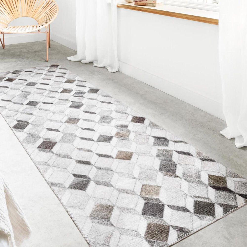 Loloi II Maddox MAD-02 2&#39;6&quot; x 7&#39;6&quot; Grey and Mocha Runner, , large