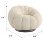Emerald Home Furnishings Lily Pumpkin Swivel Chair in White Boucle, , large