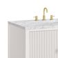 James Martin Vanities Myrrin 36" Vanity in Bright White with 3 cm Carrara White Marble Top, , large