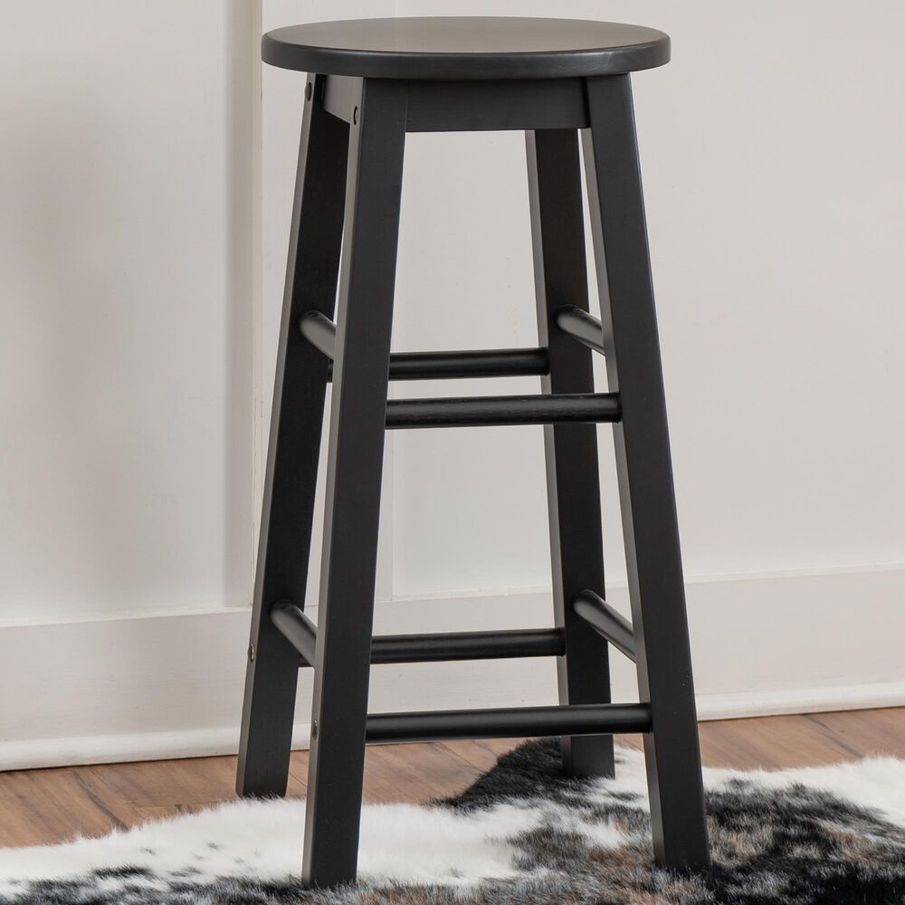 Linon Home Decor Abby 24" Counter Stool in Black, , large