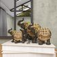 Maple and Jade Eclectic Elephant Sculpture in Gold (Set of 3), , large