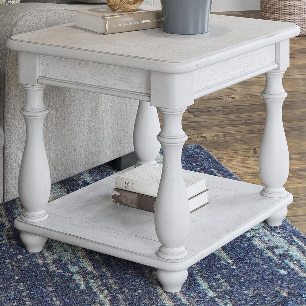 Golden Wave Furniture New Haven Square End Table in Oyster Shell, , large