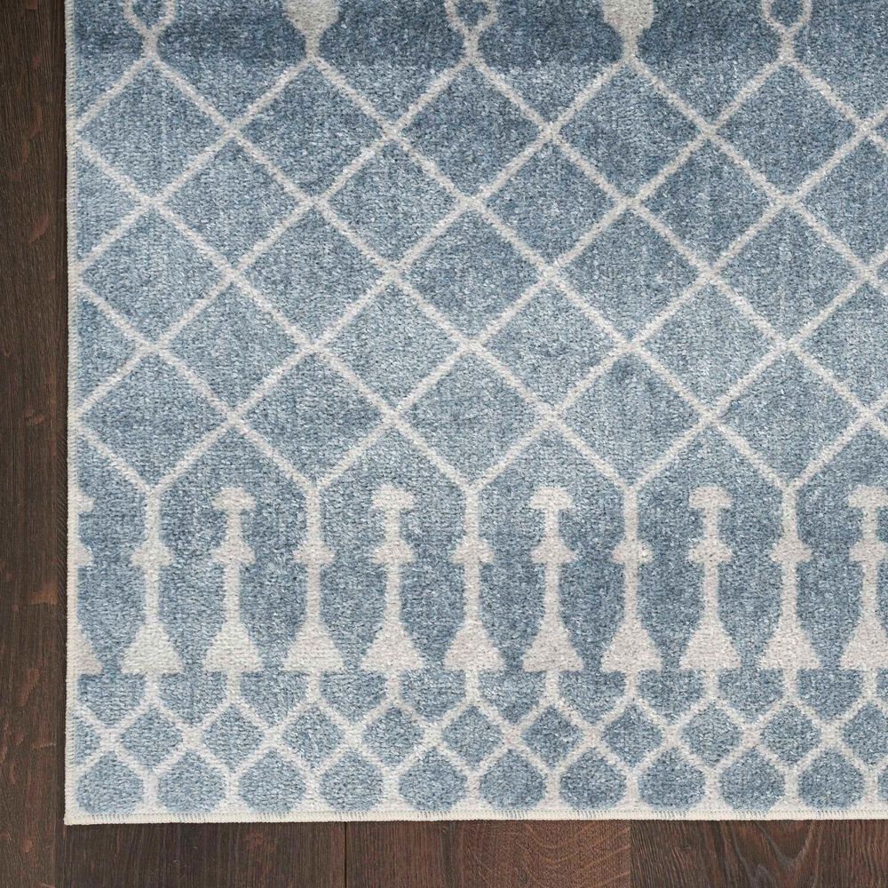 Nourison Astra Machine Washable 2&#39;2&quot; x 10&#39; Blue Runner, , large