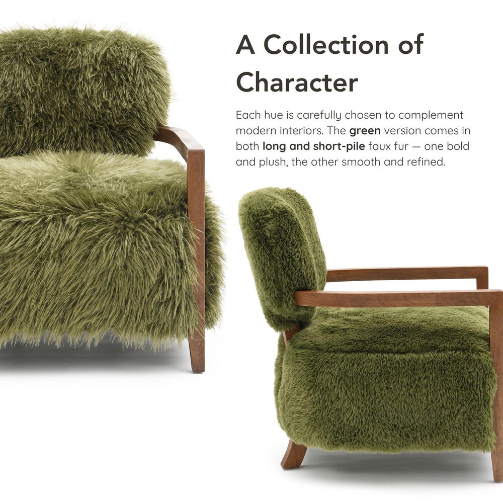 Furniture of America Lumir Long-Haired Accent Chair in Green, , large