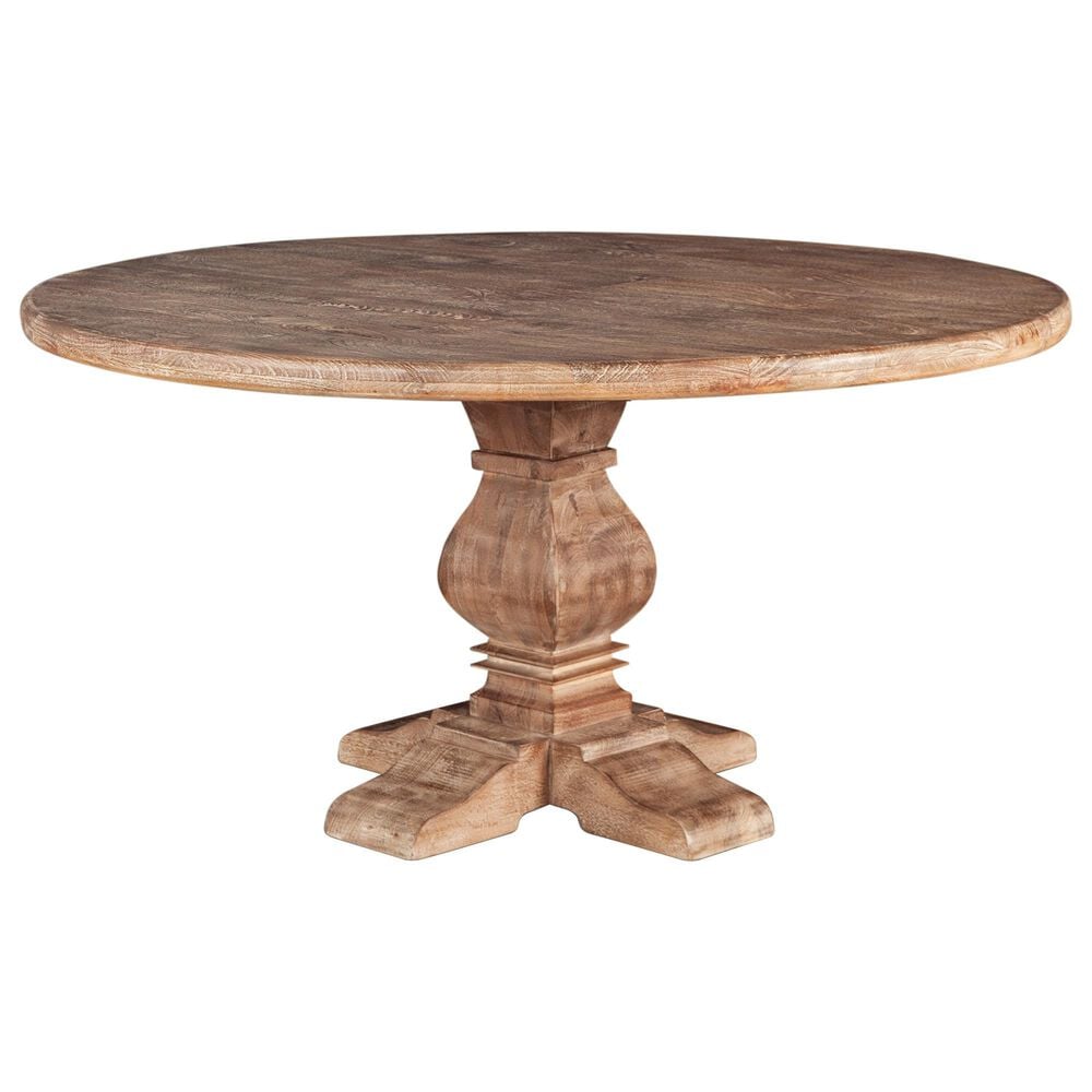 Home Trends &amp; Design San Rafael 60" Round Dining Table in Antique Oak - Table Only, , large