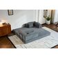 GigaCloud Corduroy Convertible Sleeper Sofa with Cylindrical Pillow in Gray, , large