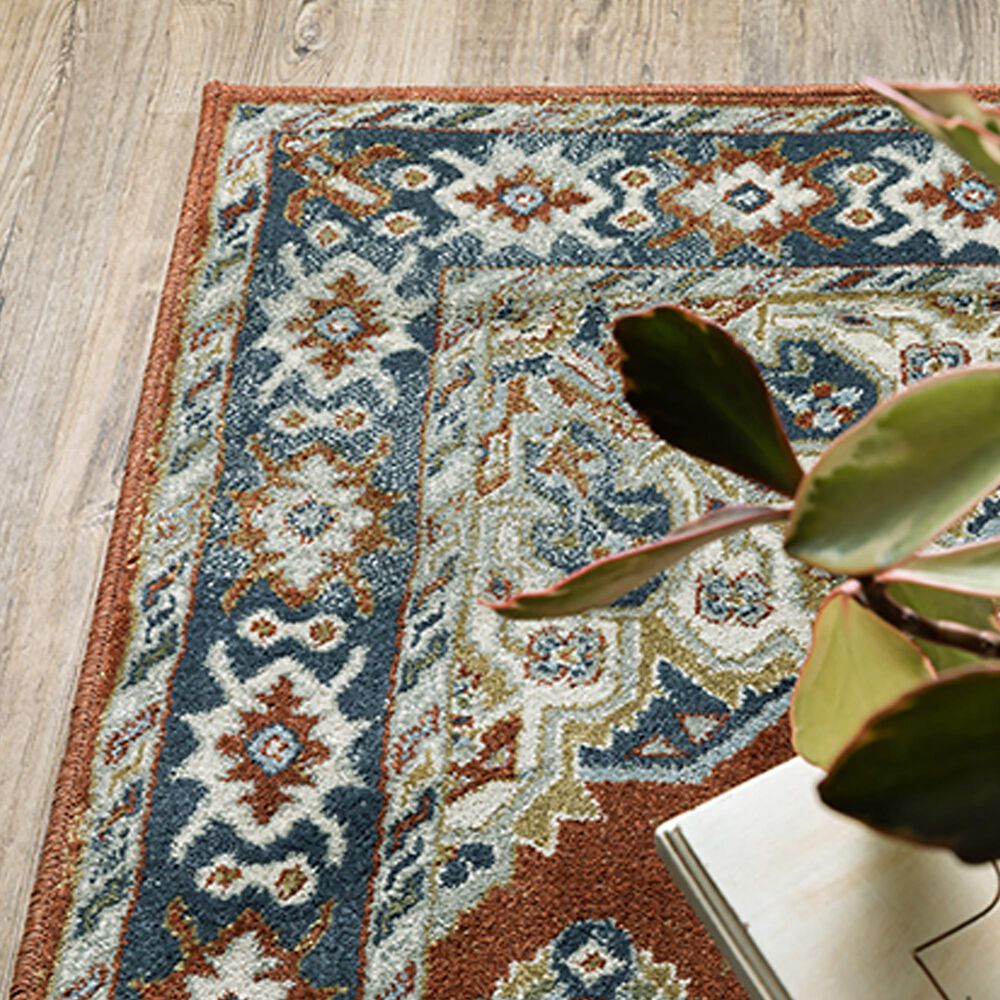 Oriental Weavers Branson Oriental Medallion 3&#39;3&quot; x 5&#39; Rust and Beige Area Rug, , large