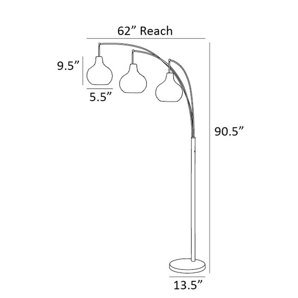 Lite Source Paige 3-Lite Arc Lamp in Black, , large