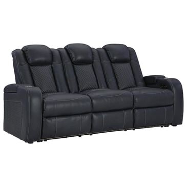Ashley Fyne-Dyme Power Reclining Sofa with Console and Power Headrest in Sapphire, , large