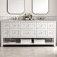James Martin Vanities Breckenridge 72" Double Bathroom Vanity in Bright White with 3 cm Arctic Fall Solid Surface Top and Rectangular Sinks, , large
