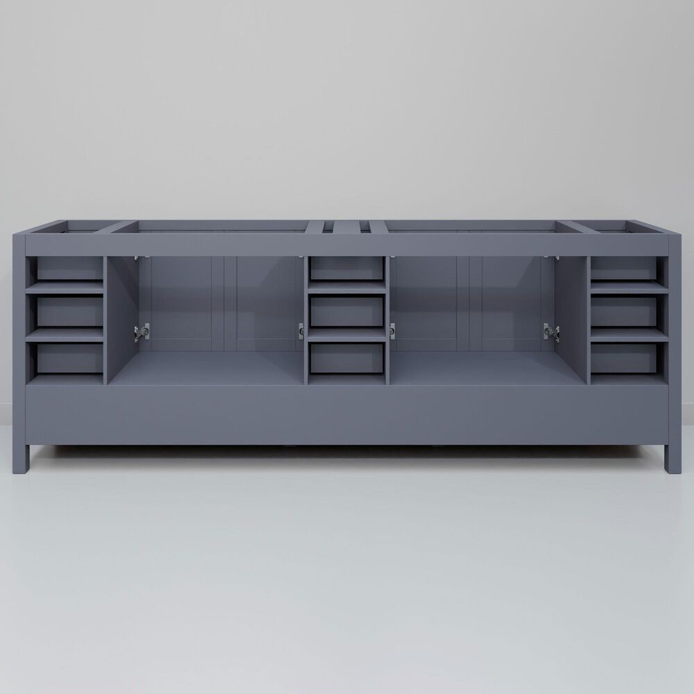 Lexora Home Jacques 84&quot; Double Bathroom Vanity in Dark Grey with 2 cm White Carrara Marble Top and Rectangular Sinks, , large
