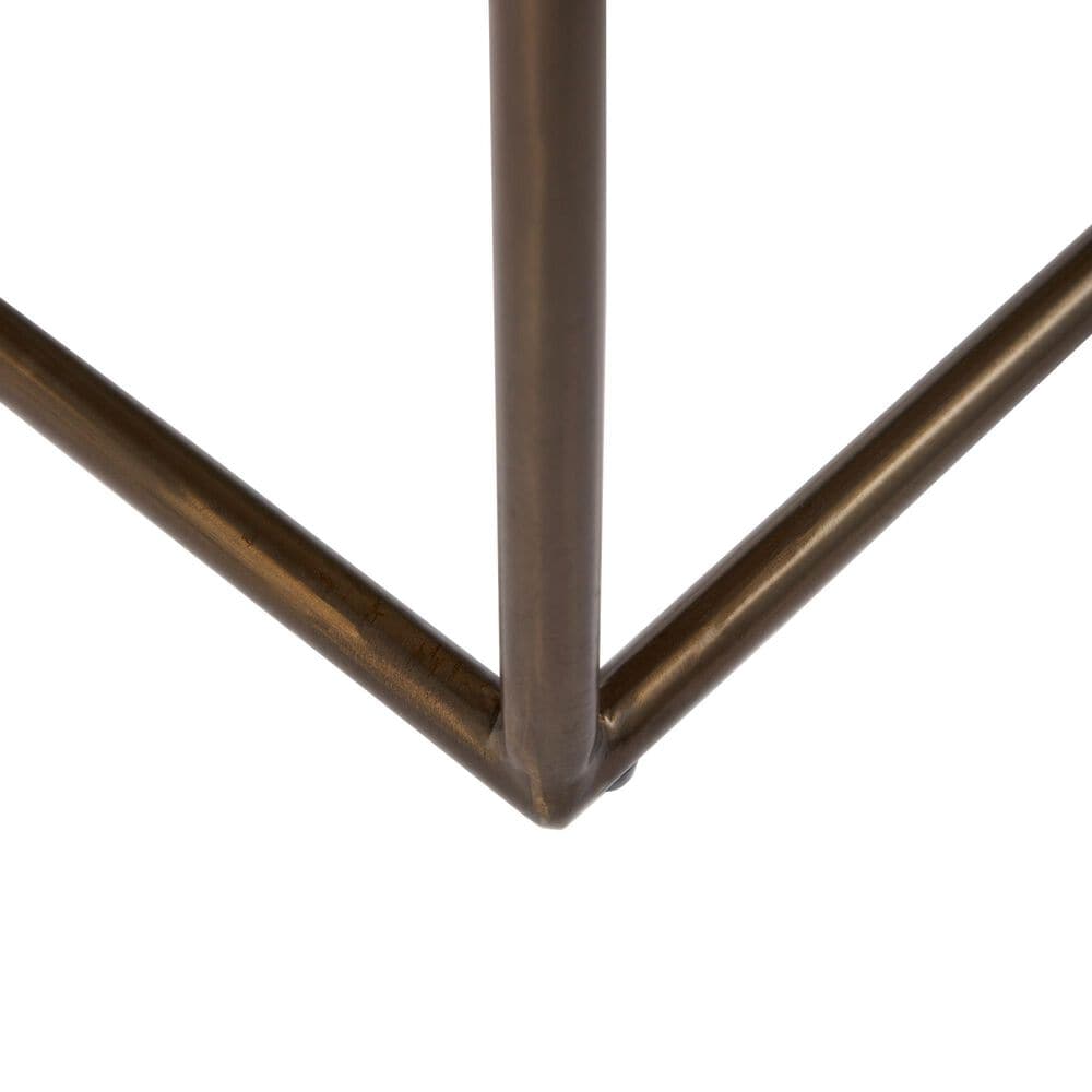 Mercana Clarissa Stool with Black Leather Woven Seat in Gold, , large