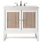 James Martin Vanities Athens 30" Single Bathroom Vanity in Glossy White with 3 cm Carrara White Marble Top and Rectangular Sink, , large