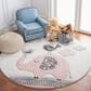 Safavieh Carousel CRK127 5"3" Round Pink and Ivory Kids Area Rug, , large