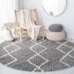 Safavieh Venus Shag VNS682J 6"7" Round Grey and Ivory Area Rug, , large