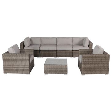 Living Source International Verona 7-Piece Patio Sofa Set in Grey, , large