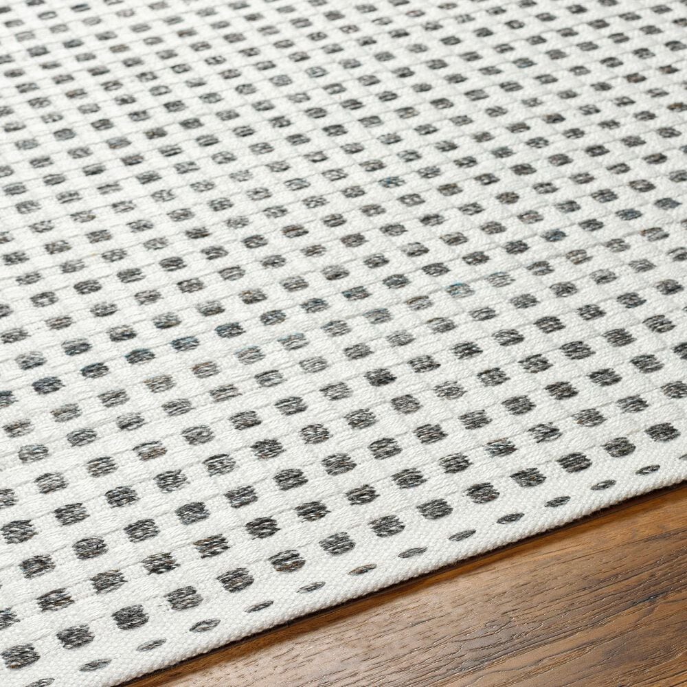 Surya Ariel White and Charcoal 10&#39; x 14 Area Rug, , large