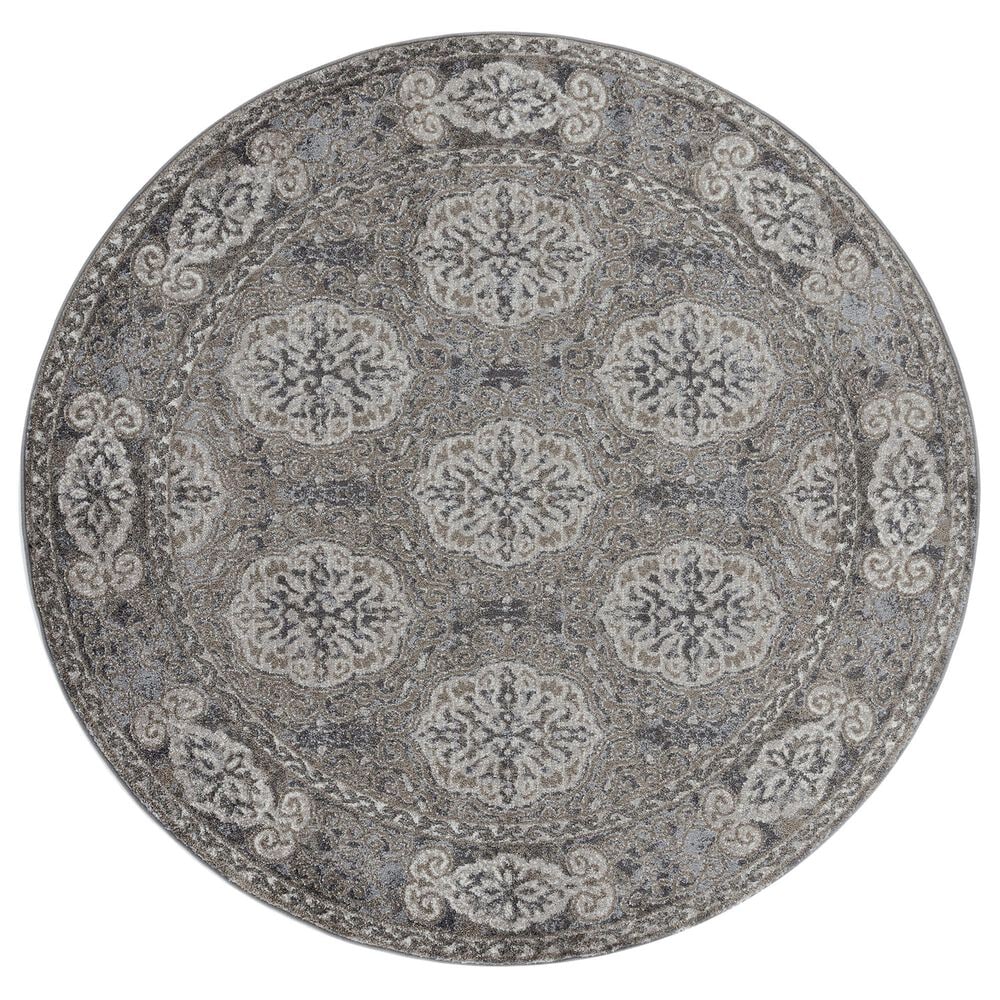 Amer Rugs Alexandria 6"7" Round Walnut Area Rug, , large