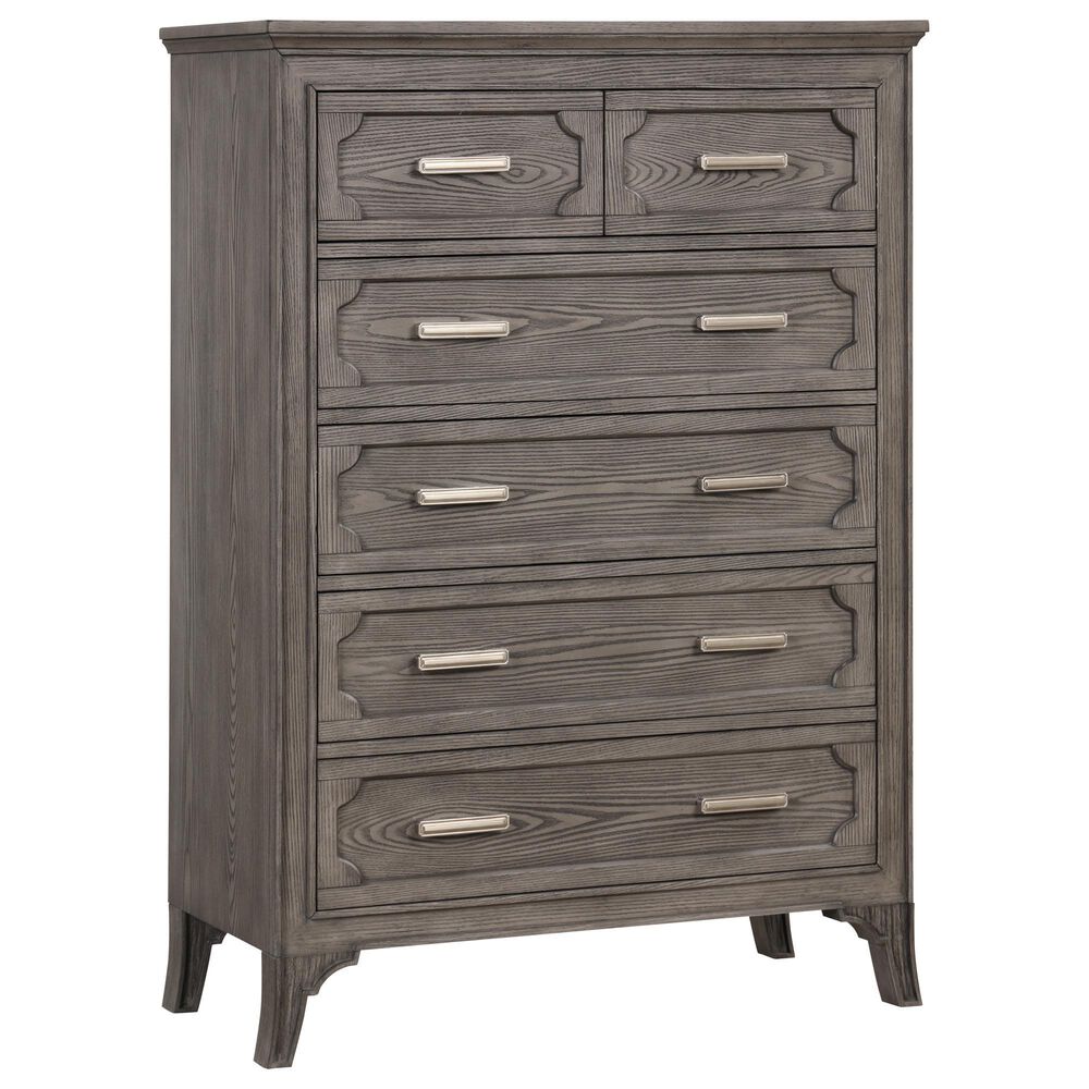 New Heritage Design Lisbon 5-Drawer Chest in Gray and White, , large