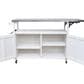 Hearth and Haven Outdoor Kitchen Island Cart with Adjustable Shelves and Stainless Steel Top in White, , large