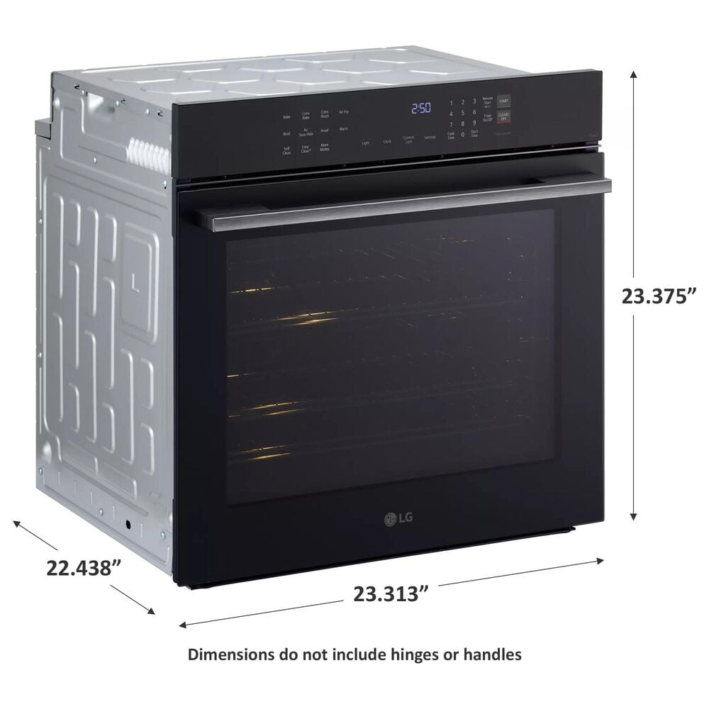 LG 24&quot; Smart Single Electric Wall Oven with True Convection and Air Fry in Black, , large