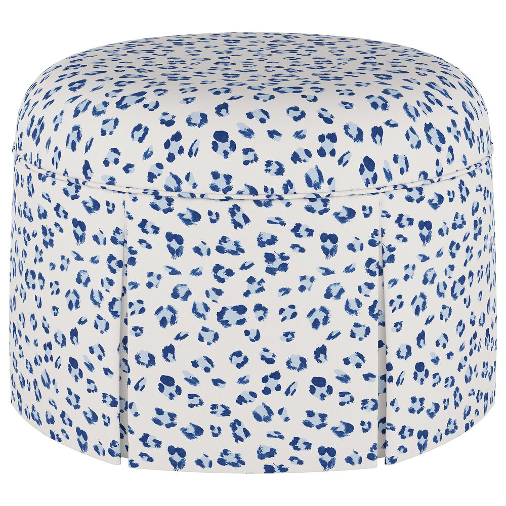 Skyline Furniture Ely Ottoman in Brush Cheetah Blue, , large