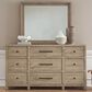 Belle Furnishings Proximity Place 9-Drawer Dresser and Mirror in Barley Buff, , large