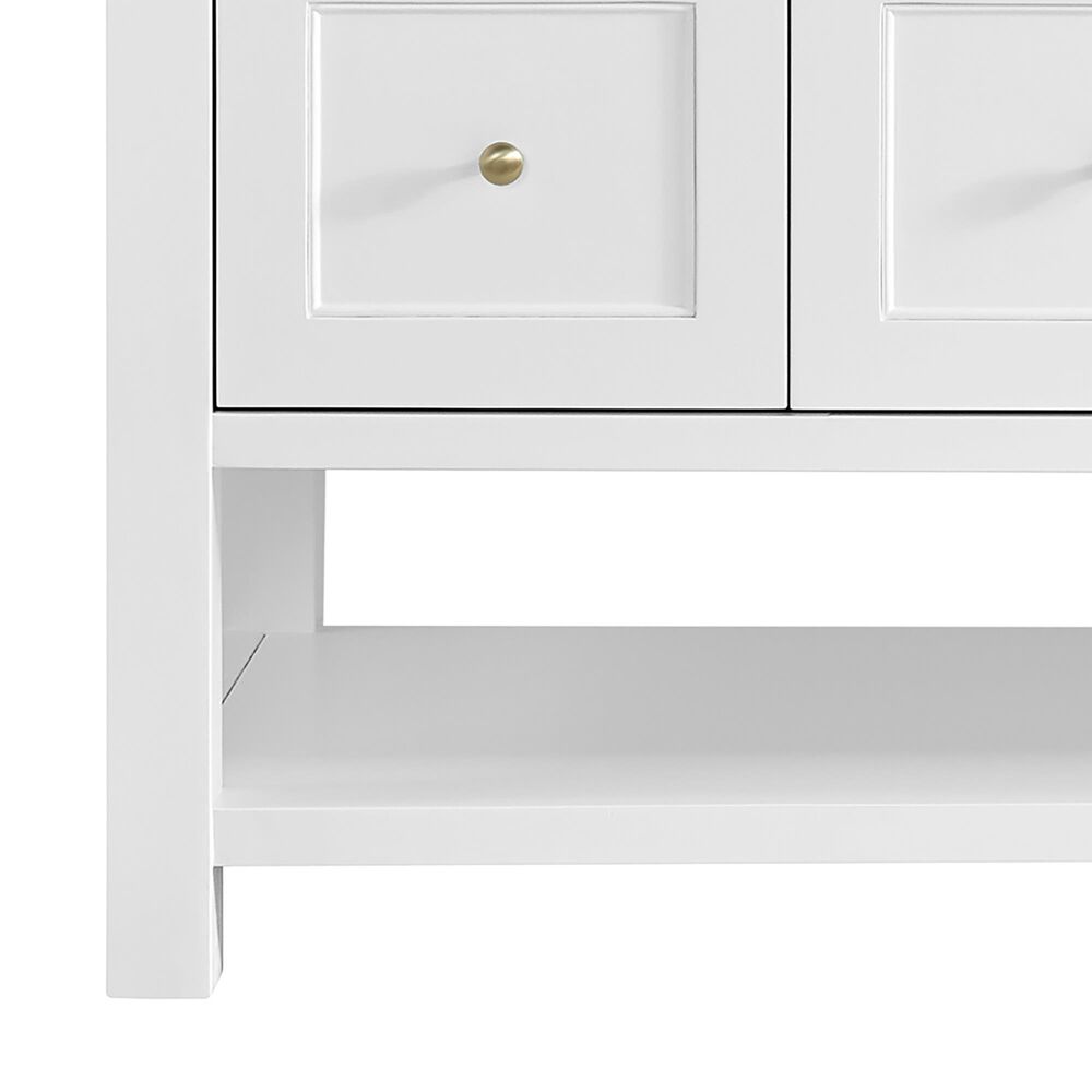 James Martin Vanities Breckenridge 60&quot; Single Bathroom Vanity in Bright White with 3 cm Ethereal Noctis Quartz Top and Rectangular Sink, , large