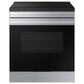 Samsung Bespoke 2-Piece Kitchen Package with 6.3 Cu. Ft. Slide-In Induction Range and 2.1 Cu. Ft. Fingerprint Resistant Over-the-Range Microwave in Stainless Steel, , large
