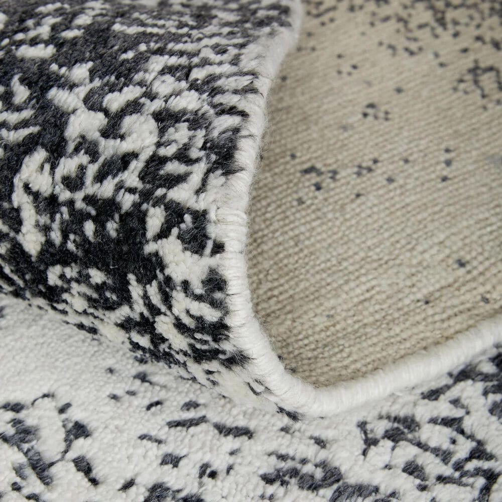 Feizy Coda 8930F 10&#39; x 14&#39; Black and White Area Rug, , large