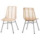 Baxton Studio Manhattan Side Chair in Natural Brown and Black (Set of 2), , large