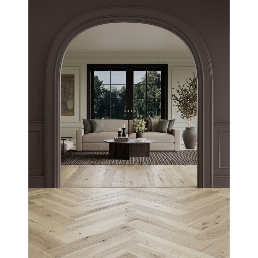 Mannington Maison Provence Herringbone Blanc Hickory Engineered Hardwood, , large