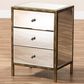 Baxton Studio Nouria 3-Drawer End Table in Silver, , large